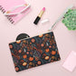 Autumn Bloom Clutch Bag - Vegan Leather Saffiano Pattern Fashionista On-the-Go Zip Fastening Wrist Strap.