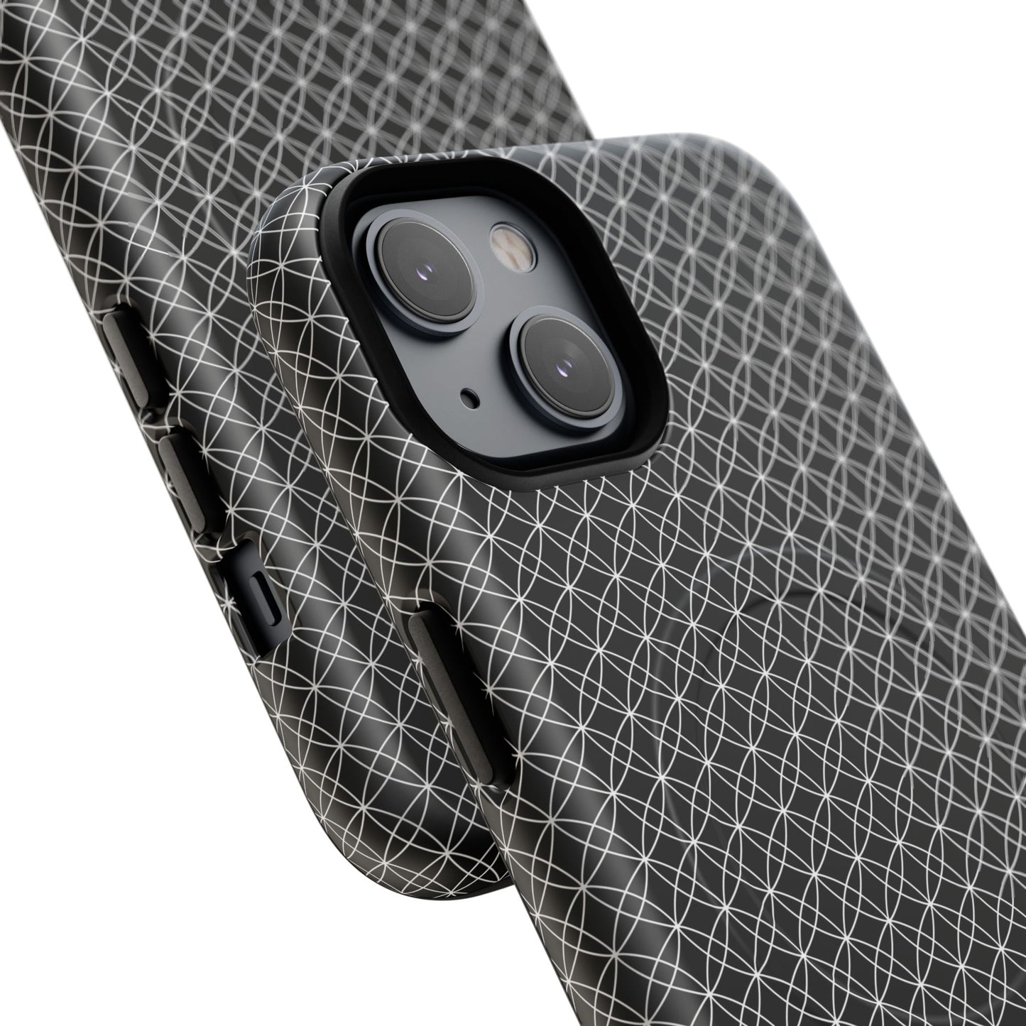 Urban Lattice Tough Magnetic iPhone Case, Stylish Protective Cover, Tech Gift for Him/Her, Durable Everyday Use, Trendy Mobile Accessories