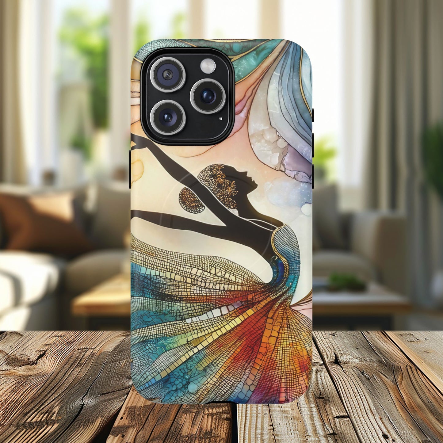 Artistic iPhone Case with Dancer Design, Tough Magnetic Case, Unique Gift for Dancers, Colorful iPhone Cover, Stylish Accessory.