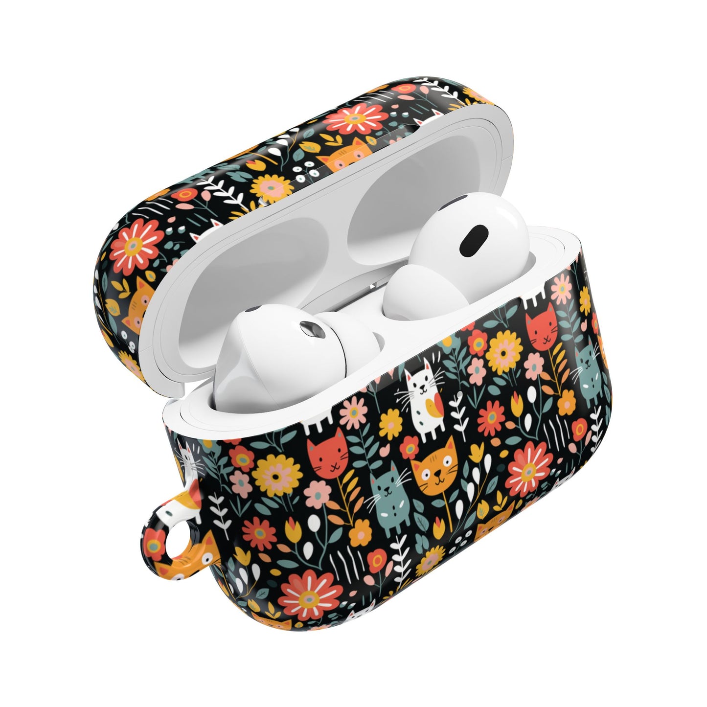Whimsical Feline Garden AirPod Cases (AOP) - Fun & Colorful Accessories for Pet Lovers.