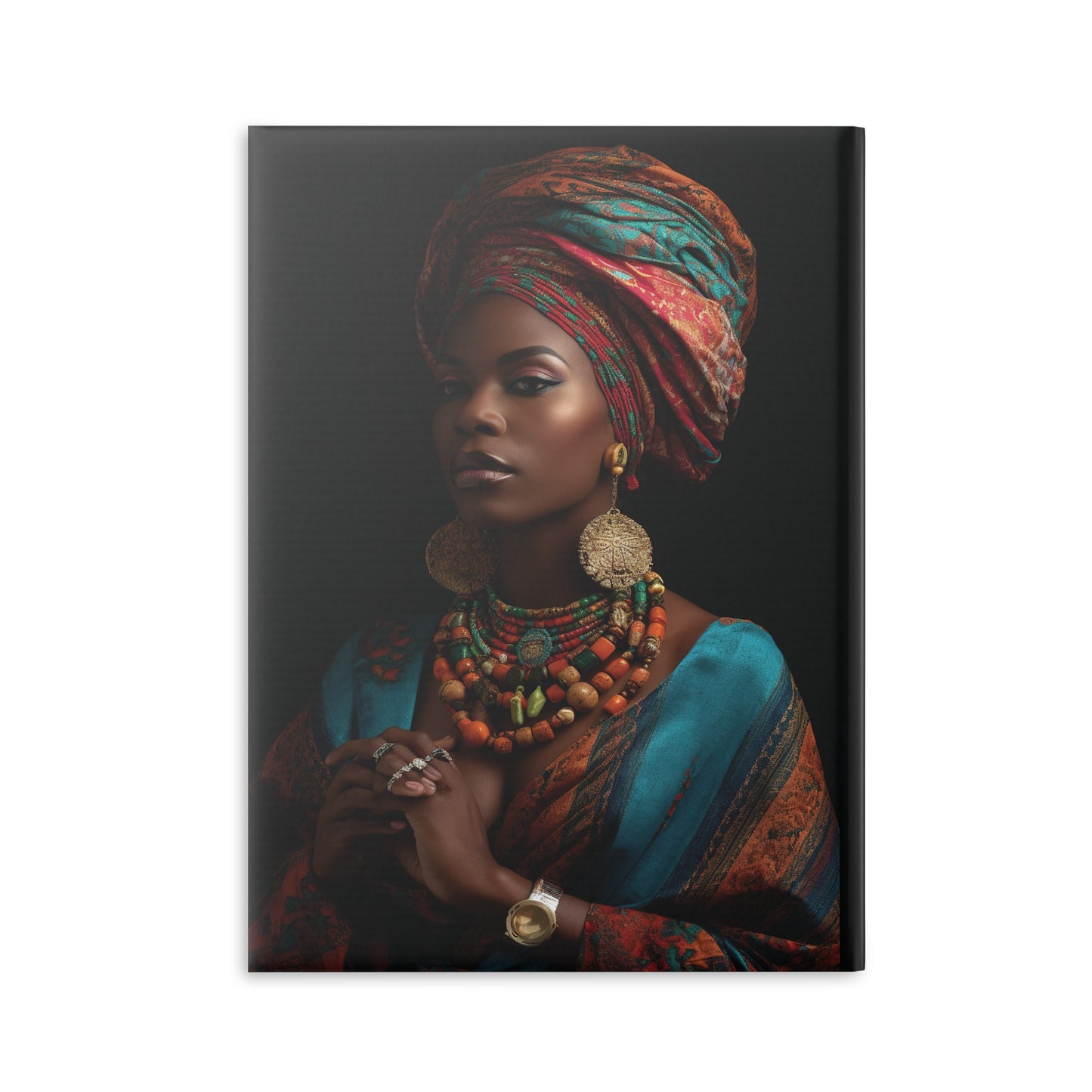 Regal African Elegance, Ethnic Beauty and Elegance Hardcover Notebook with Puffy Covers