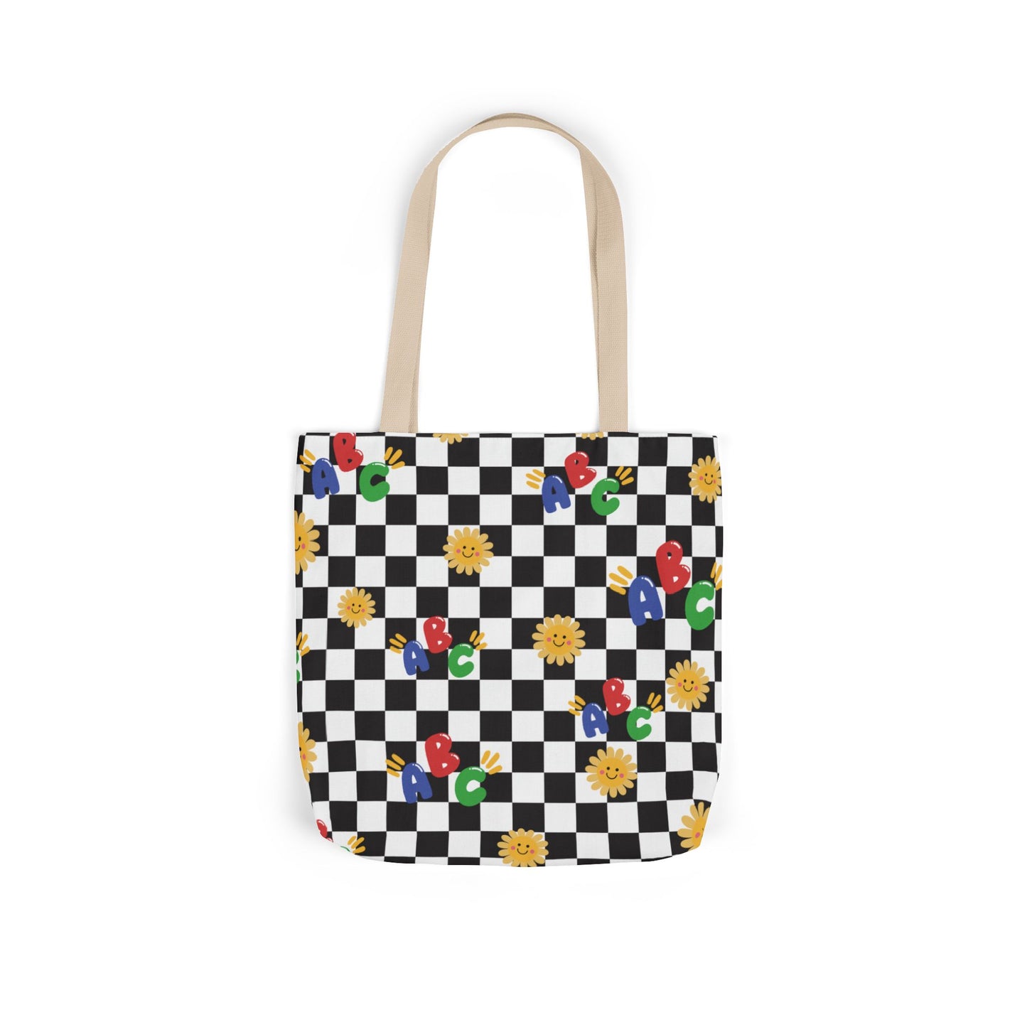 Personalized Schoolyard Chic Composition Book Inspired Canvas Tote Bag with Colorful Straps, Cute School Bag, Eco-Friendly Tote, Back to School Shopping Bag, Teacher Gift Idea