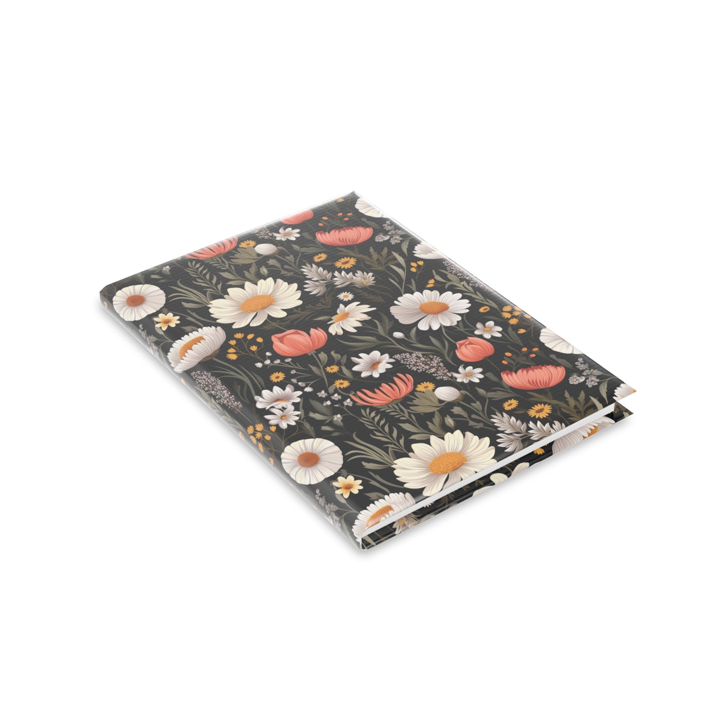 Blossom Elegance: Noir Garden Hardcover Notebook with Puffy Covers