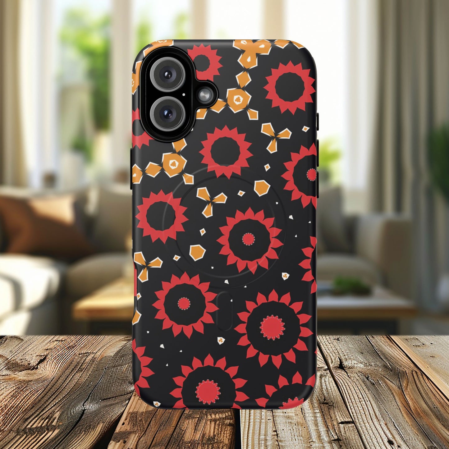 Midnight Ember Bloom Tough Magnetic iPhone Case, Bohemian Floral Design, Stylish iPhone Protection, Gift for Her, Trendy iPhone Accessories