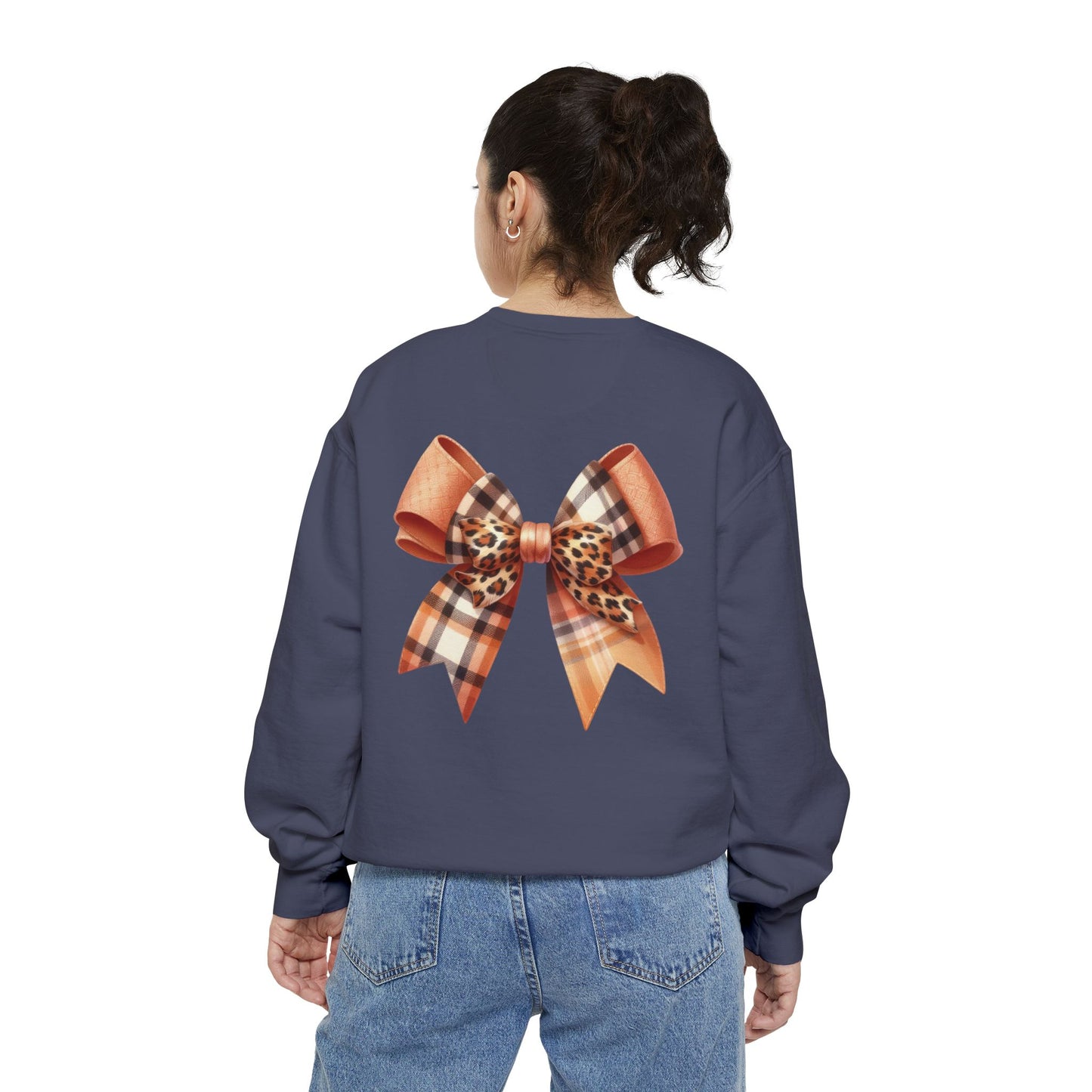 Autumn Highland Cow Charm Unisex Garment-Dyed Sweatshirt