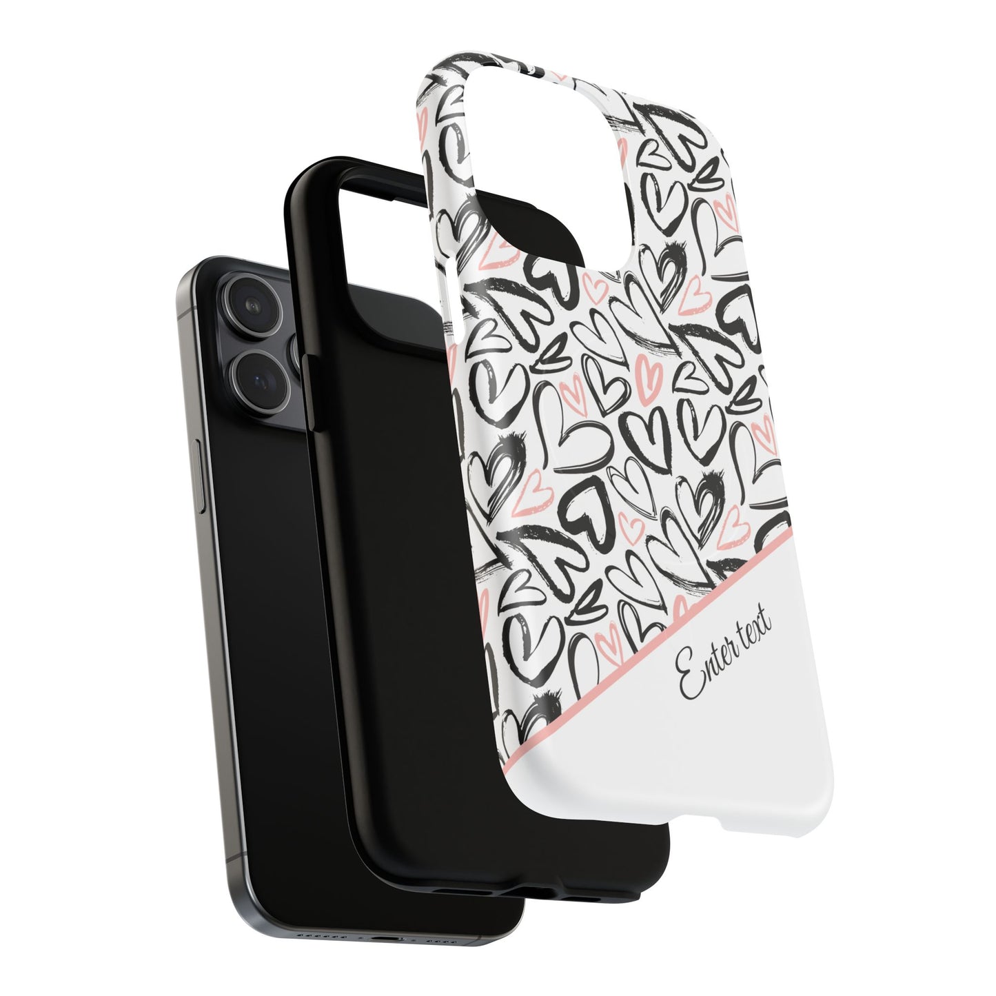 Heart Scribbles Tough Magnetic MagSafe®Case - Cute, Stylish, Gifts for Her, Love, Valentine's Day,  iPhone® 13, 14, 15, 16, 17, Pro, Pro Max, Plus Cases.