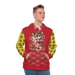 That Ugly Christmas Men's Hoodie with All-Over Print Design - Silky Smooth Polyester Fabric