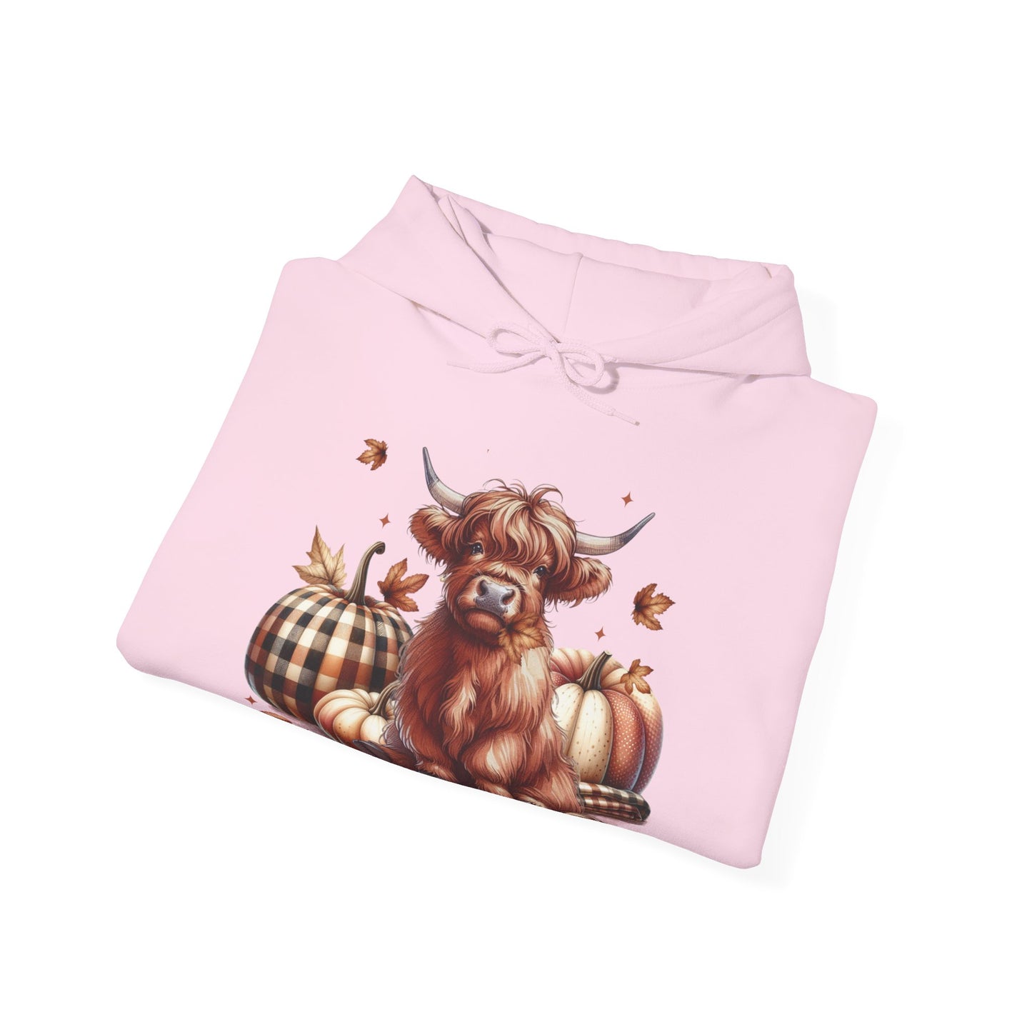 Autumn Highland Cow Charm Unisex Heavy Blend™ Hooded Sweatshirt