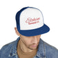 Red 'ELOHIM, GENESIS 1:1'  Embroidered 5 Panel Trucker Cap | Casual Style Hat, Adjustable, Unisex, Perfect Gift for Outdoors, Festivals, Daily Wear