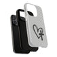 Tough Magnetic Phone Case with Heart & Cross Design, Durable Phone Cover, Unique Gift for Her, Stylish Accessory, Everyday Use