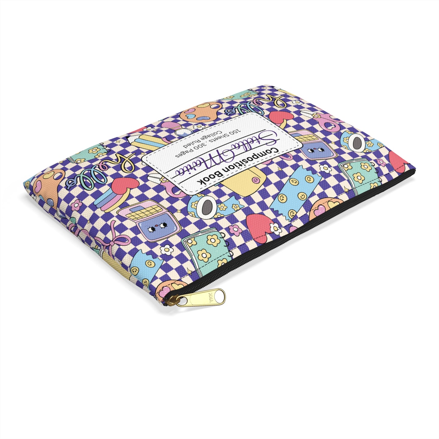 Personalized Purple Doodle Daydream Composition Book Inspired Accessory Pouch, Kids School Supplies, Classroom Organizer, Teacher Gift, Fun Stationery Case, Back to School