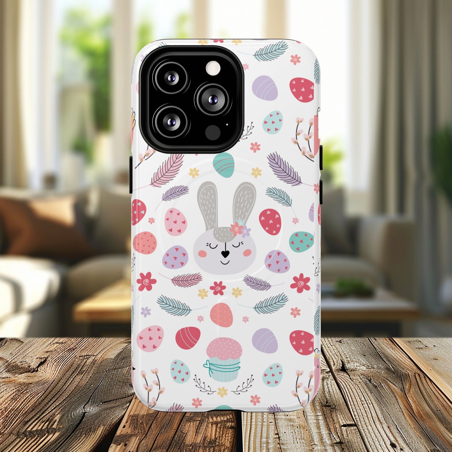 Cute Easter Bunny iPhone Case, Tough Magnetic Phone Cover, Spring Gift, Durable iPhone Accessory, Adorable Easter Decor