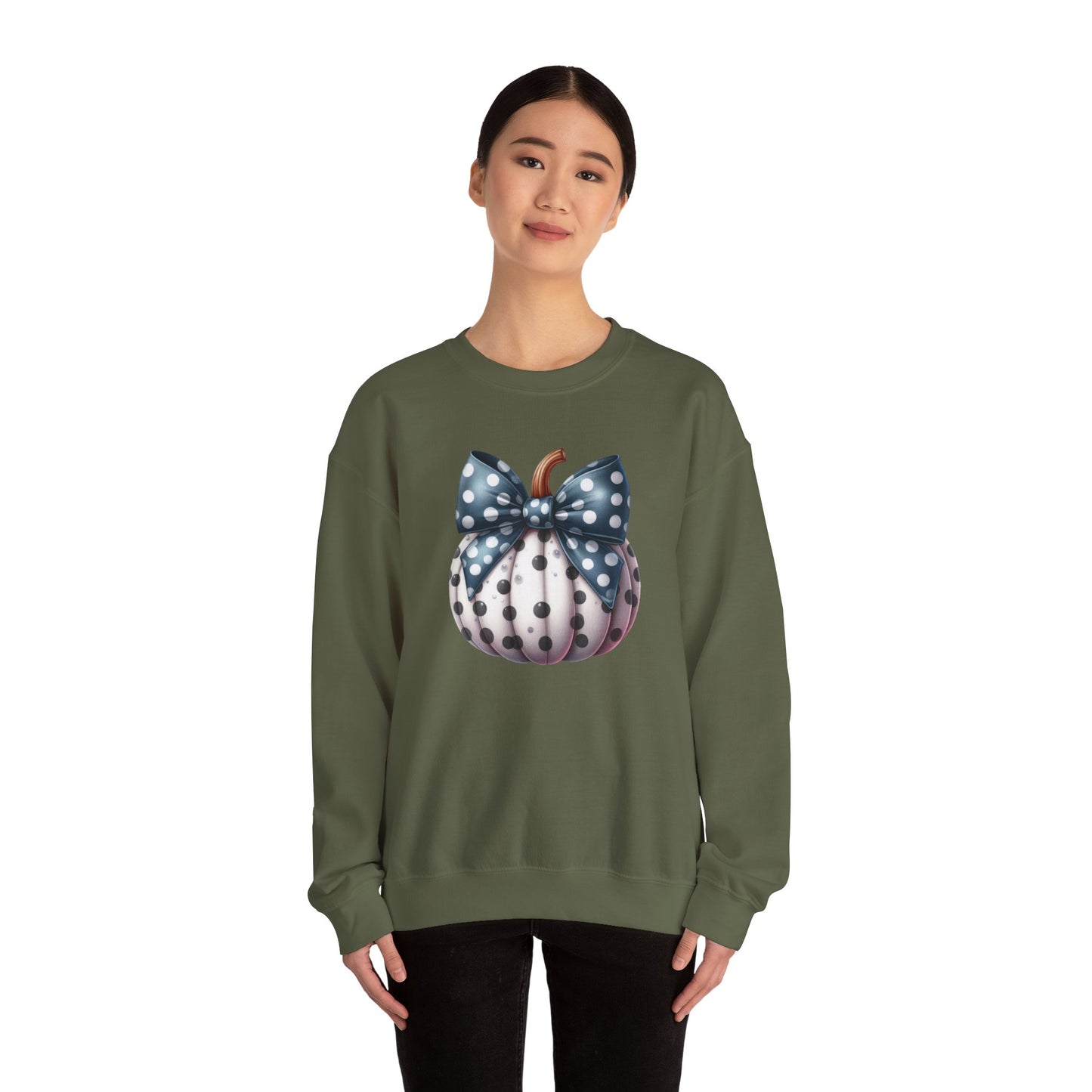 Polka Dot Pumpkin Charm Unisex Heavy Blend™ Crewneck Sweatshirt