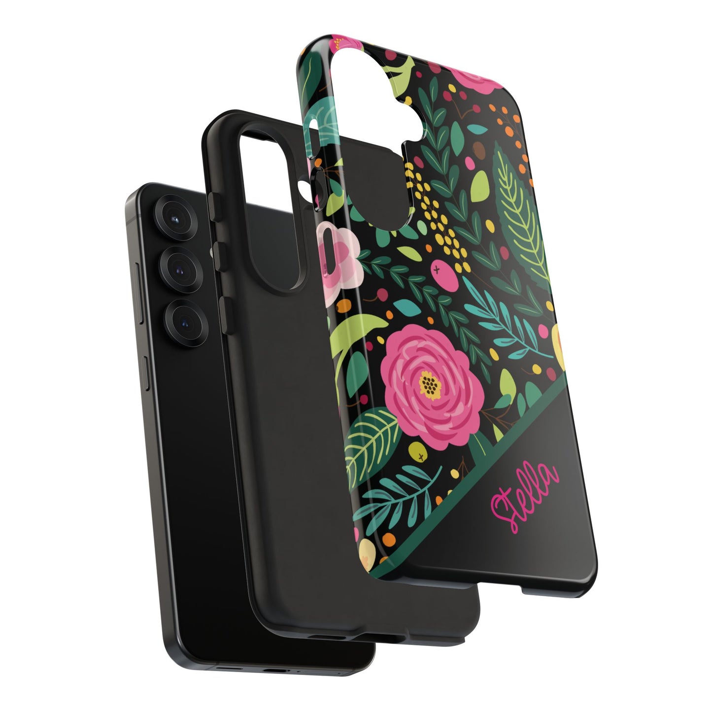 Personalized Floral Fantasy Samsung and Google Pixal Phone Case – Personalized Tough Cases with Colorful Garden Design