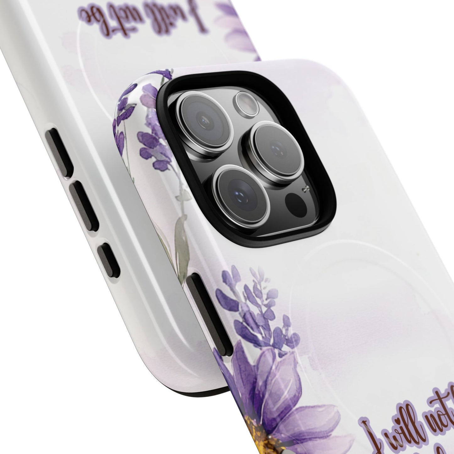 Floral Inspirational Tough iPhone Magnetic Case, Psalm 16:8 Gift, Faith Gift, MagSafe® iPhone® Tough Case, iPhone 14, iPhone 15, iPhone 16, Pro, Pro Max, Plus