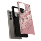 Personalized Cherry Blossom Tough Phone Case — Pink Floral Protective Case for Samsung & Google