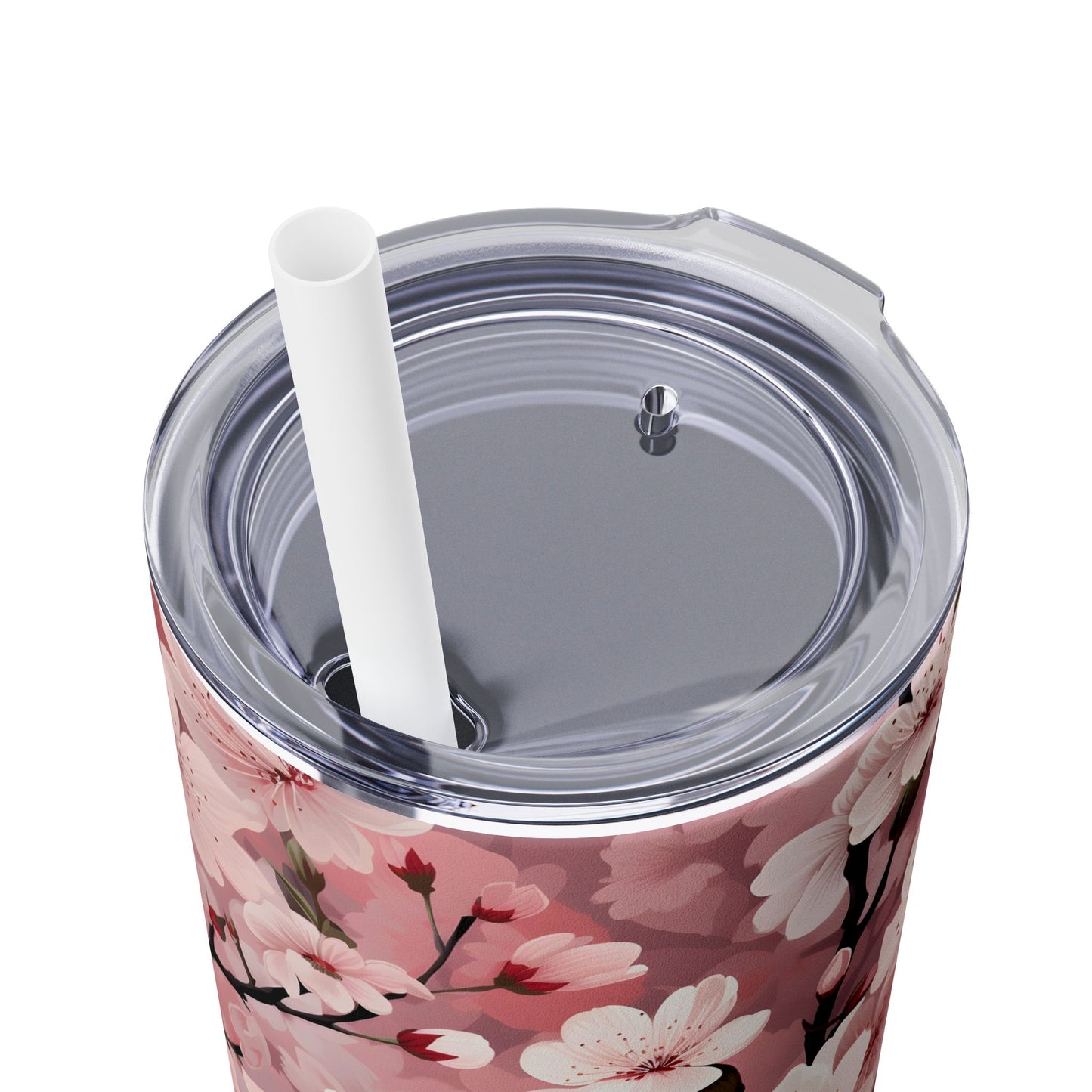 Cherry Blossom Skinny Tumbler with Straw - 20oz Floral Drinkware