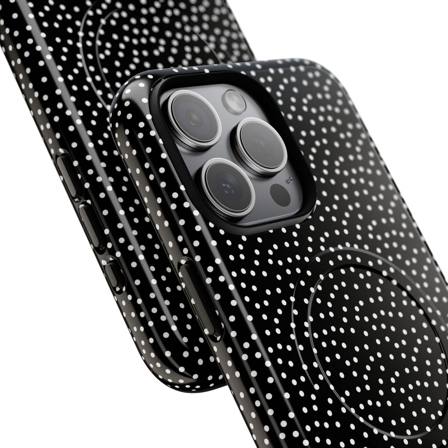 Small Polka Dot Tough iPhone Magnetic Case, Durable iPhone Accessories, Gifts for Tech Lovers, Modern Design.
