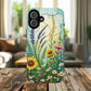 Floral Stained Harmony Glass Tough Magnetic Phone Case | Nature Inspired Design | Durable Protection | Gift for Nature Lovers | Spring Vibe