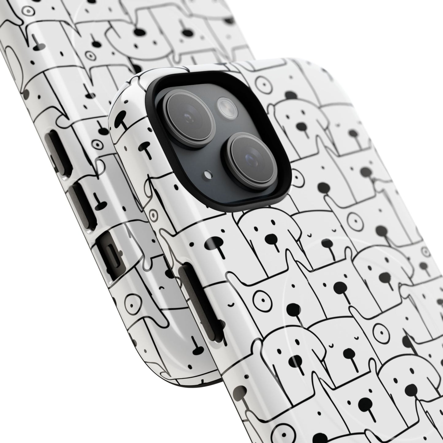 Cute Woof Line-Up iPhone Case, Tough Magnetic Case for Pet Lovers, Stylish Phone Accessory, Gift for Dog Owners, Protective Pet Case