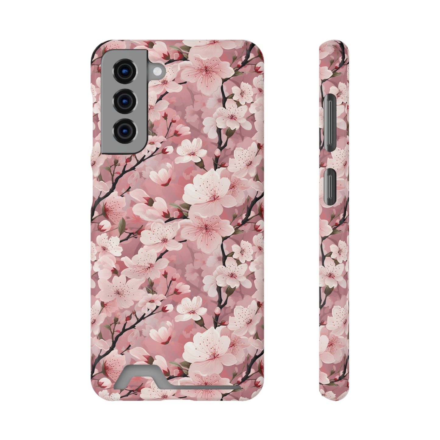 Cherry Blossom iPhone and Samsung Case With Card Holder