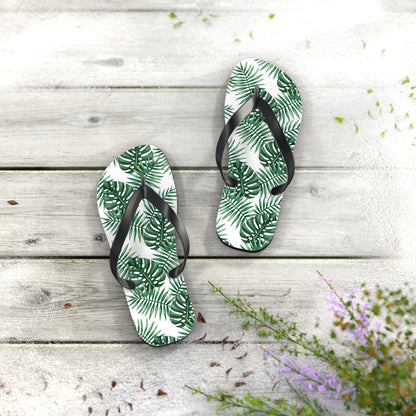 White Tropical Bliss Flip Flops