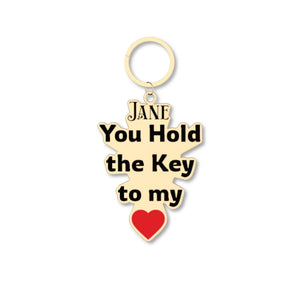 Personalized “Jane, You Hold the Key to My Heart” Keychain