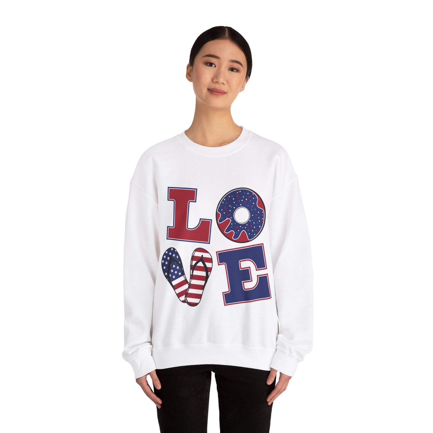 Patriotic LOVE Unisex Heavy Blend™ Crewneck Sweatshirt