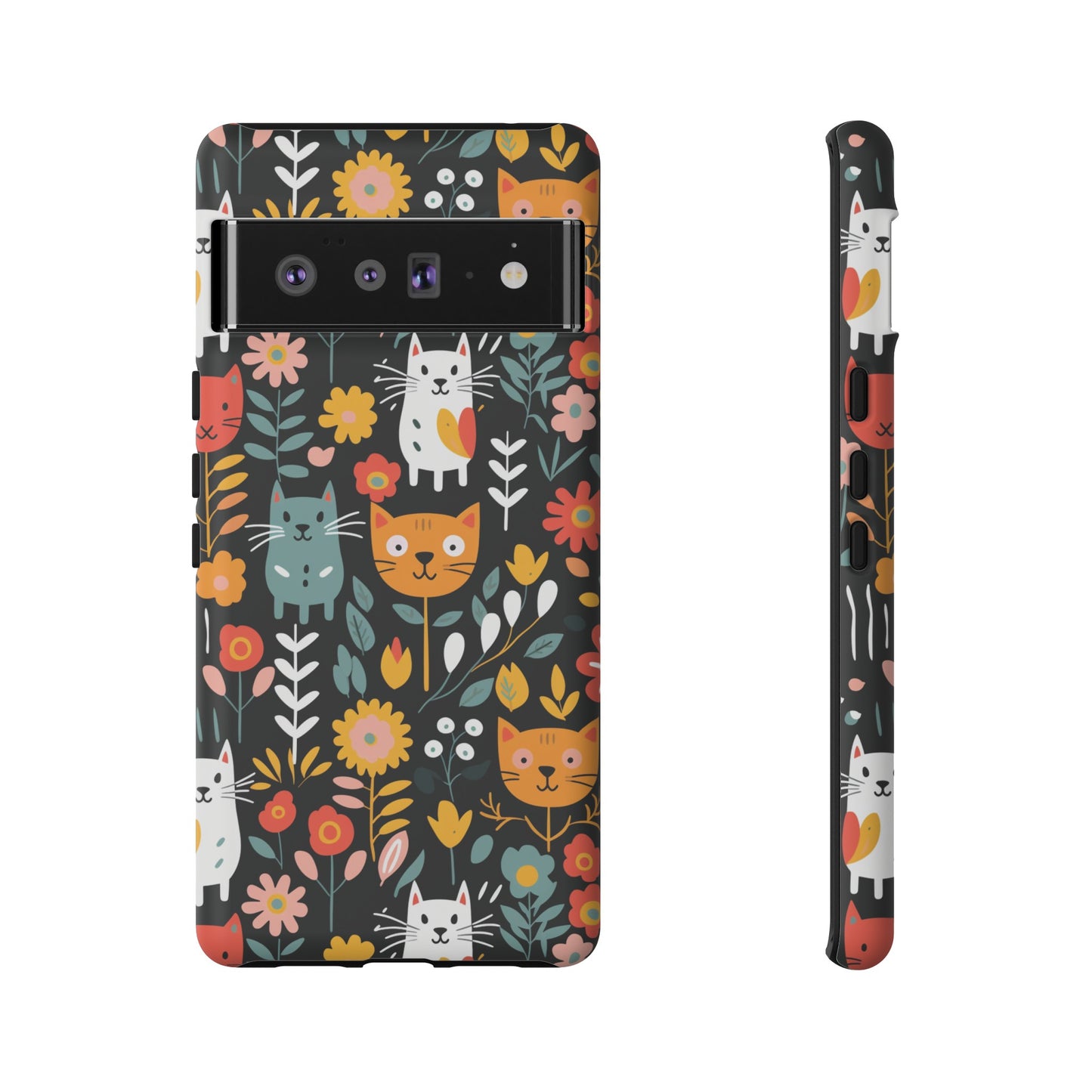 Whimsical Feline Garden Samsung or Google Pixel Tough Cases