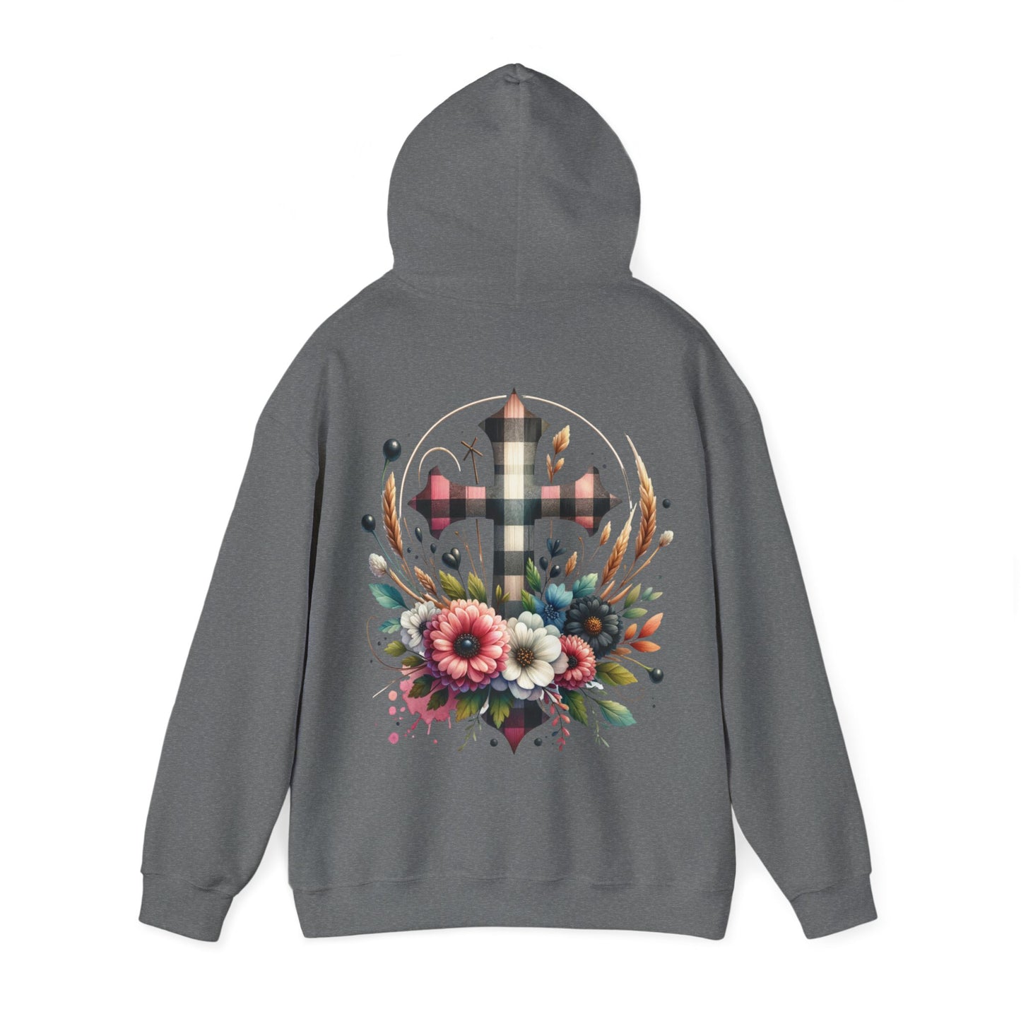 Faith and Floral Cross Unisex Gildan Hoodie Sweatshirt