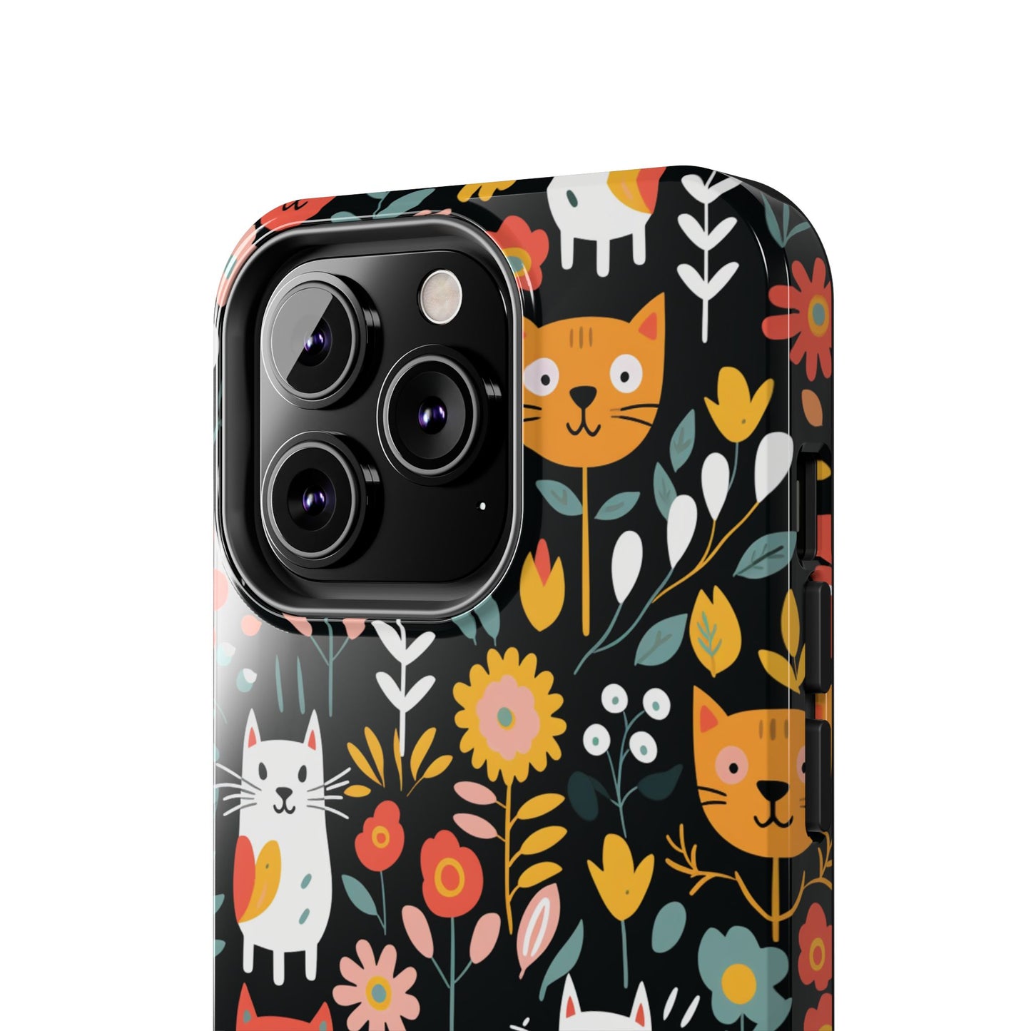 Whimsical Feline Garden iPhone and Samsung Tough Phone Cases,