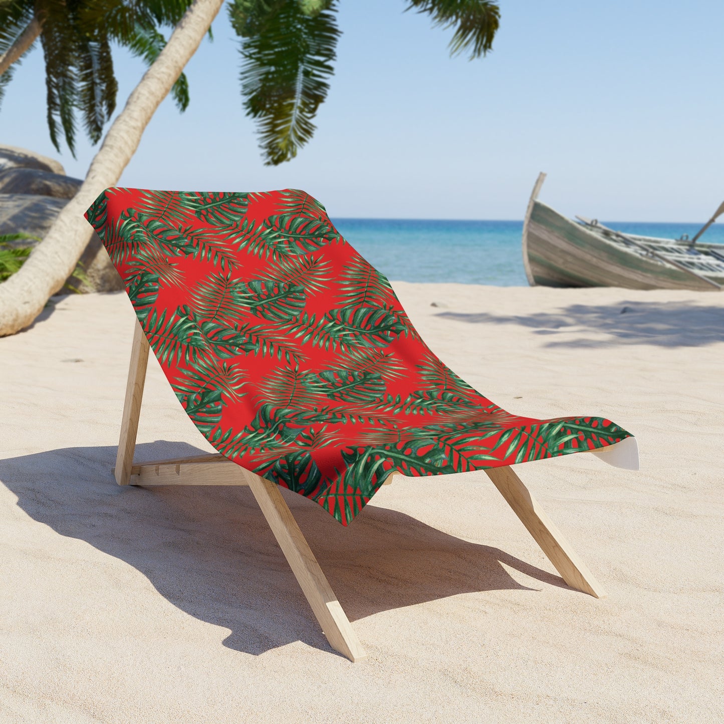 Tropical Bliss Red Beach Towel