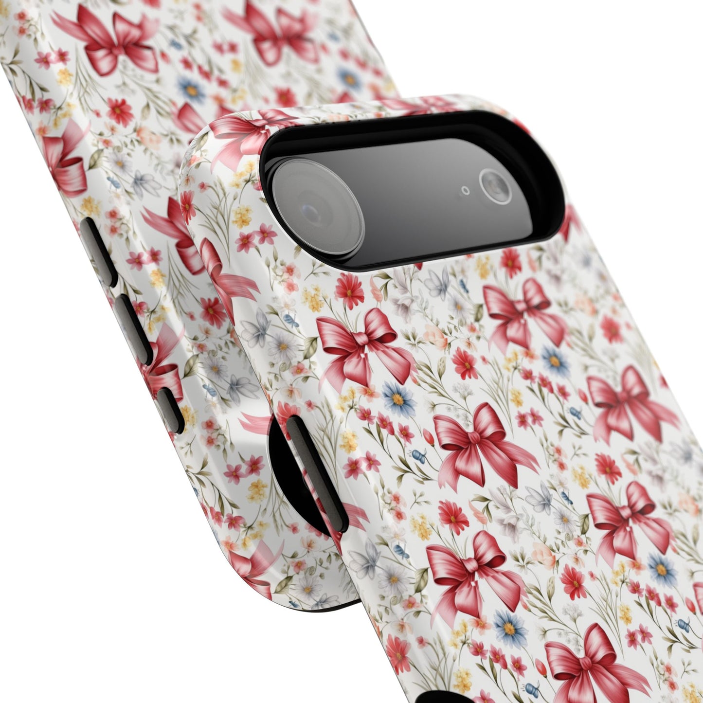 Personalized Rosette Coquette Floral Bow iPhone and Samsung Impact-Resistant Case — Custom Name Case