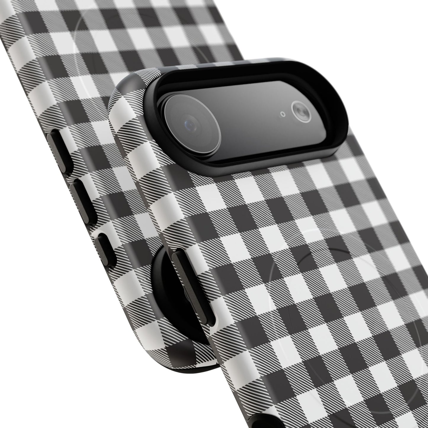 Black and White Gingham Phone Case, Tough Magnetic Cases, Stylish Phone Cover, Gift for Her, Trendy Phone Accessory, Checkered Print