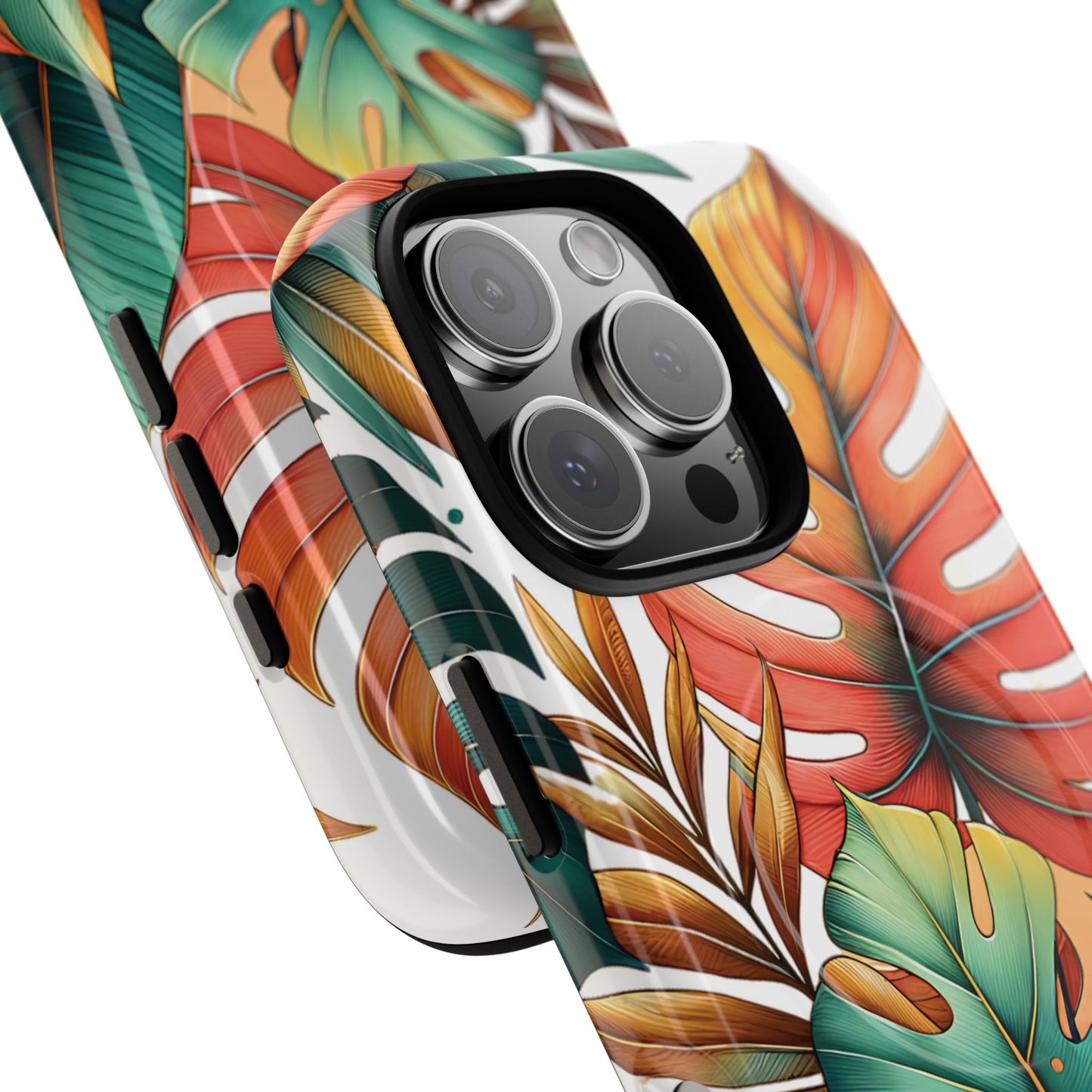 Tropical Monstera Leaf Phone Case - Stylish Tough Magnetic Cases, Floral Protection, Summer Vibe, Gift for Nature Lovers, Trendy Mobile Accessories