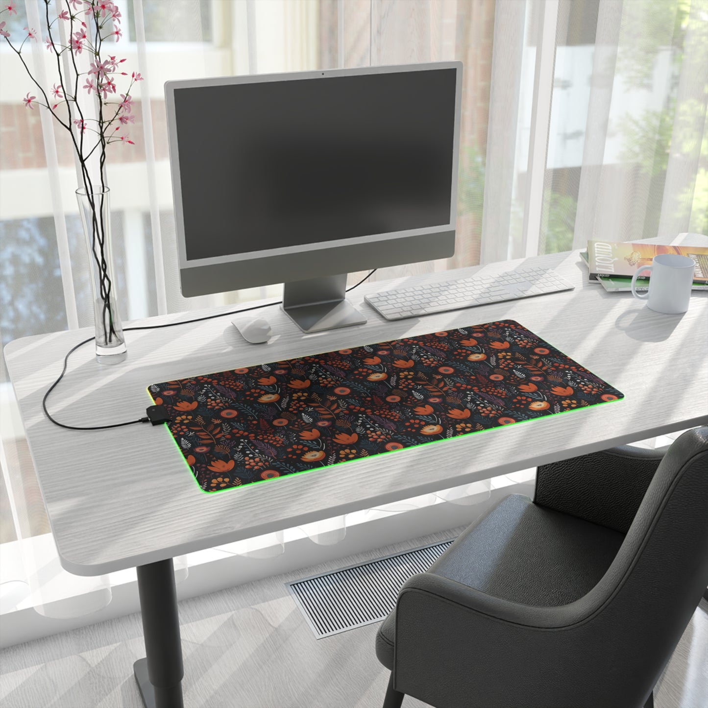 Autumn Bloom LED Gaming Mouse Pad