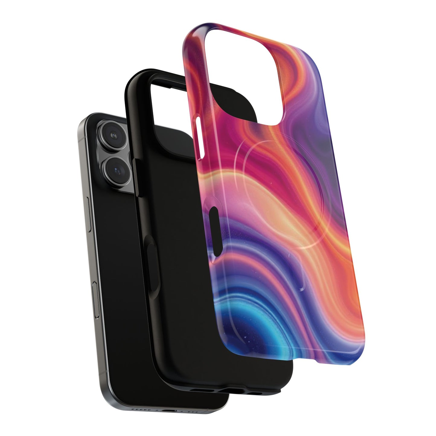 Cosmic Lava Flow Colorful Abstract iPhone Case , Tough Magnetic Protection, Stylish Accessories, Gift for Tech iPhone Lovers, Vibrant Mobile Covers