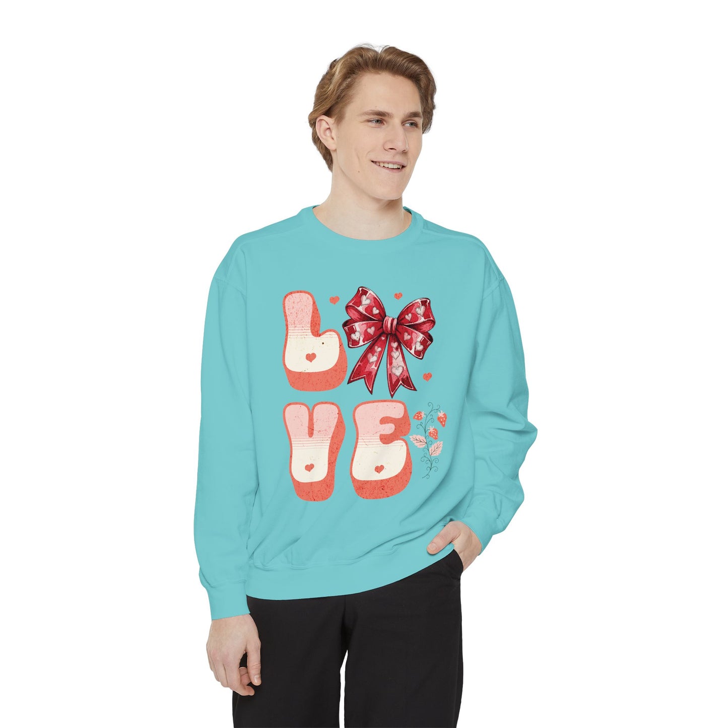 LOVE  Coquette Unisex Comfort Colors Garment-Dyed Sweatshirt