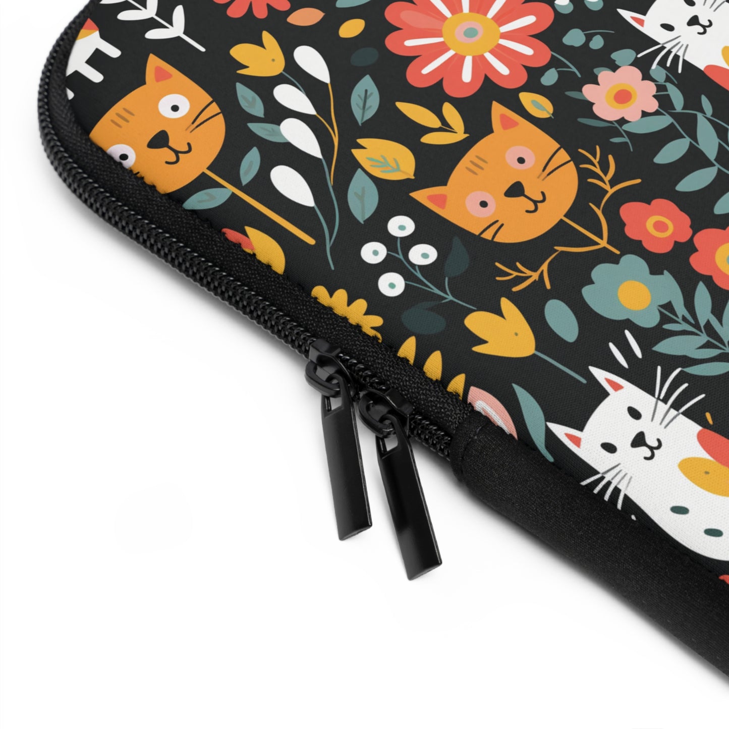 Whimsical Feline Garden Laptop Sleeve