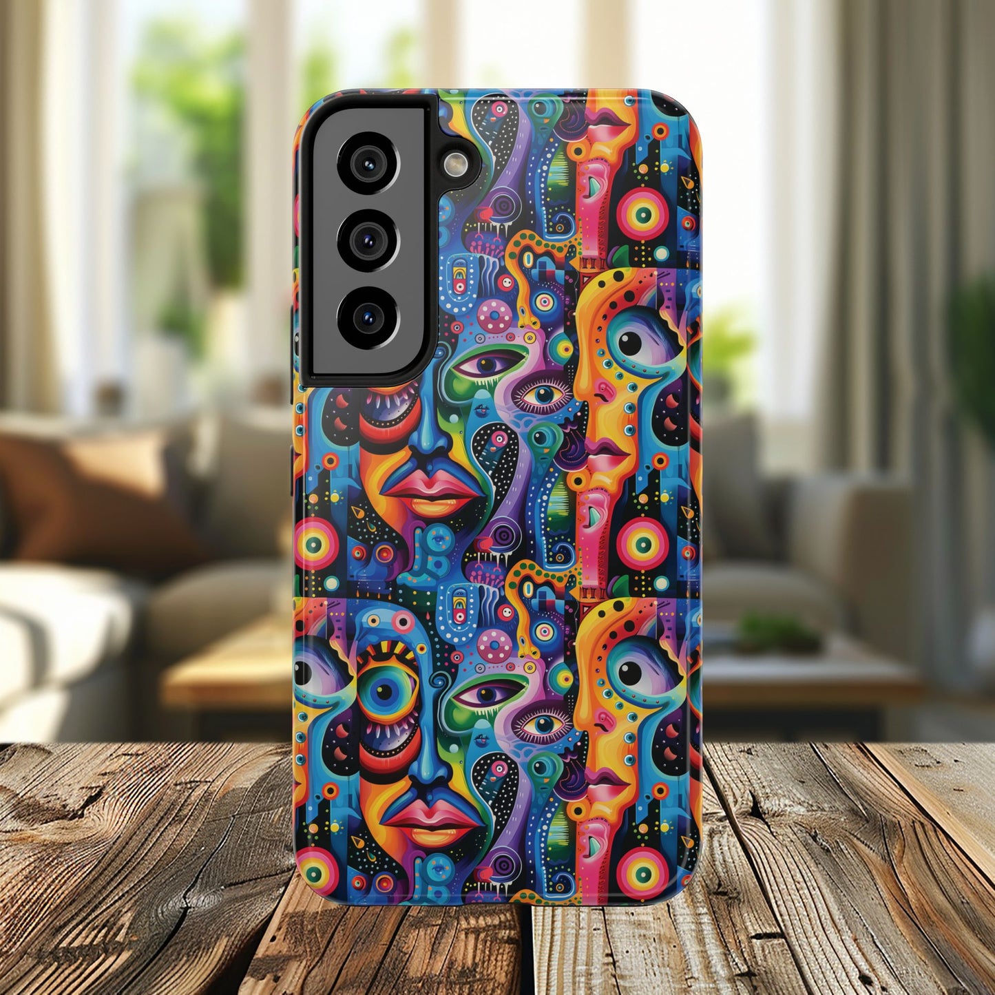 Psychedelic Visions Vibrant Art iPhone and Samsung Phone Case - Stylish Tough Case for Artists & Creatives.