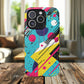 Retro Pop Vibes Magnetic iPhone Case with Abstract Design, Tough iPhone Cover, iPhone Accessory, Gift for Tech Lovers, Trendy iPhone Protector