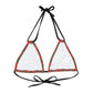 Red Tropical Bliss Strappy Triangle Bikini Top (AOP)- (PY)