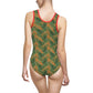 Brown Tropical Bliss Women's Classic One-Piece Swimsuit (AOP)