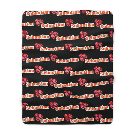 Personaized Name Sherpa Blanket — Cozy Fleece Throw with Script Logo, Christmas Gifts, Gifts for Her/Him.