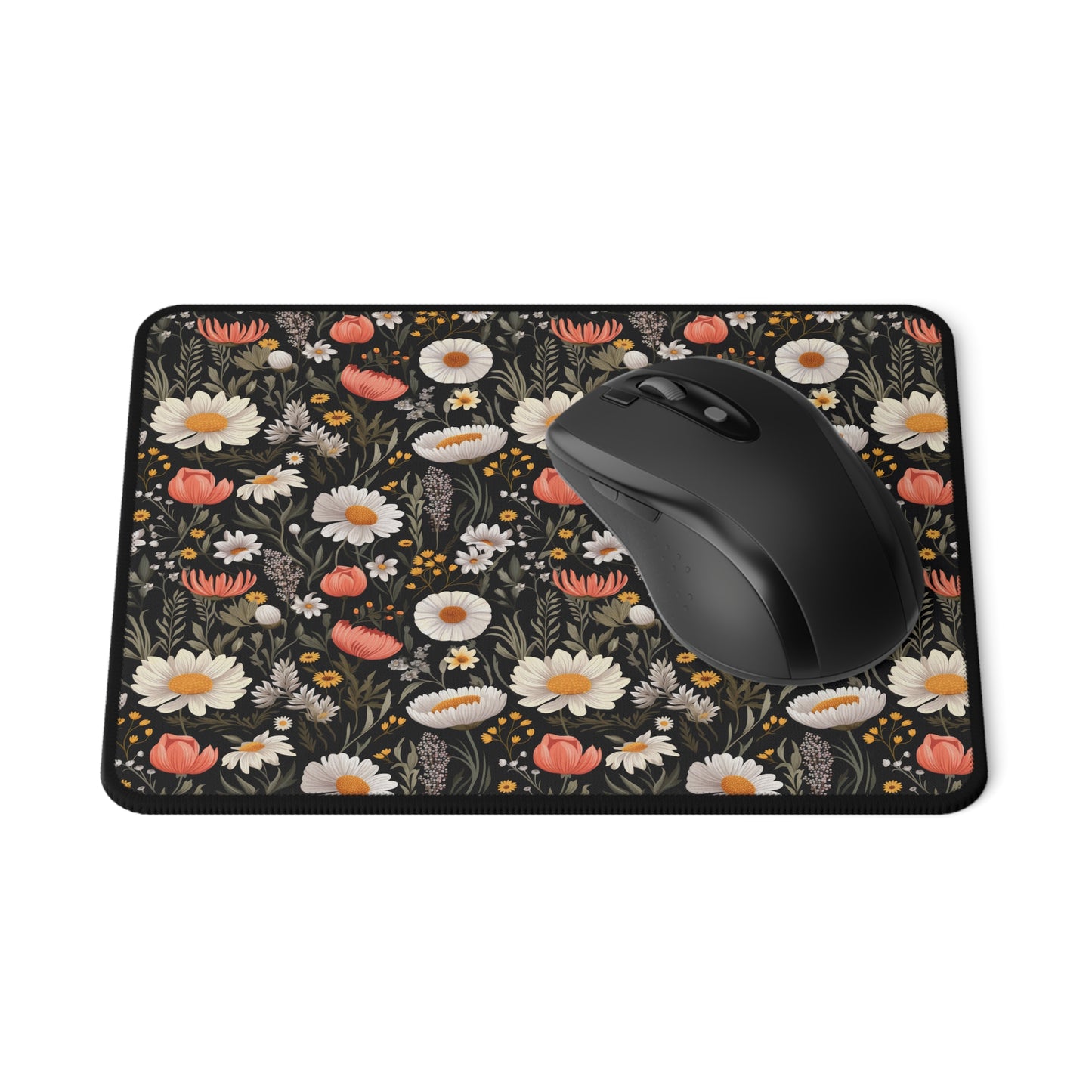 Blossom Elegance: Noir Garden Floral Non-Slip Gaming Mouse Pad – Stylish & Functional Desk Accessory for Gamers