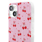 Personalized Cherry Blossom Dreams Flexi Case — Pink Retro Cherry iPhone® 7/8, 11, 12, 13, 14, 15, 16, 17, X/XS, SE, XR, Mini, Pro, Pro Max, Plus Cases.