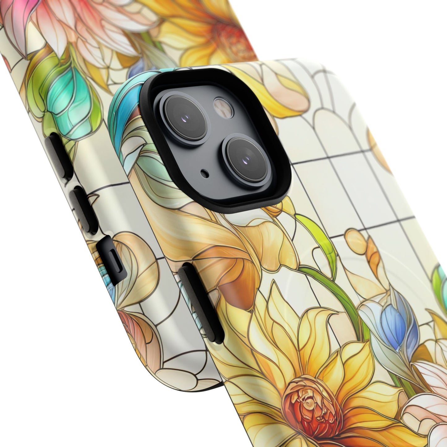 Floral Stained Glass Reverie Tough iPhone Magnetic Case, iPhone Cover, Protective Case, Flower Design, Gift for Her, Nature Lover
