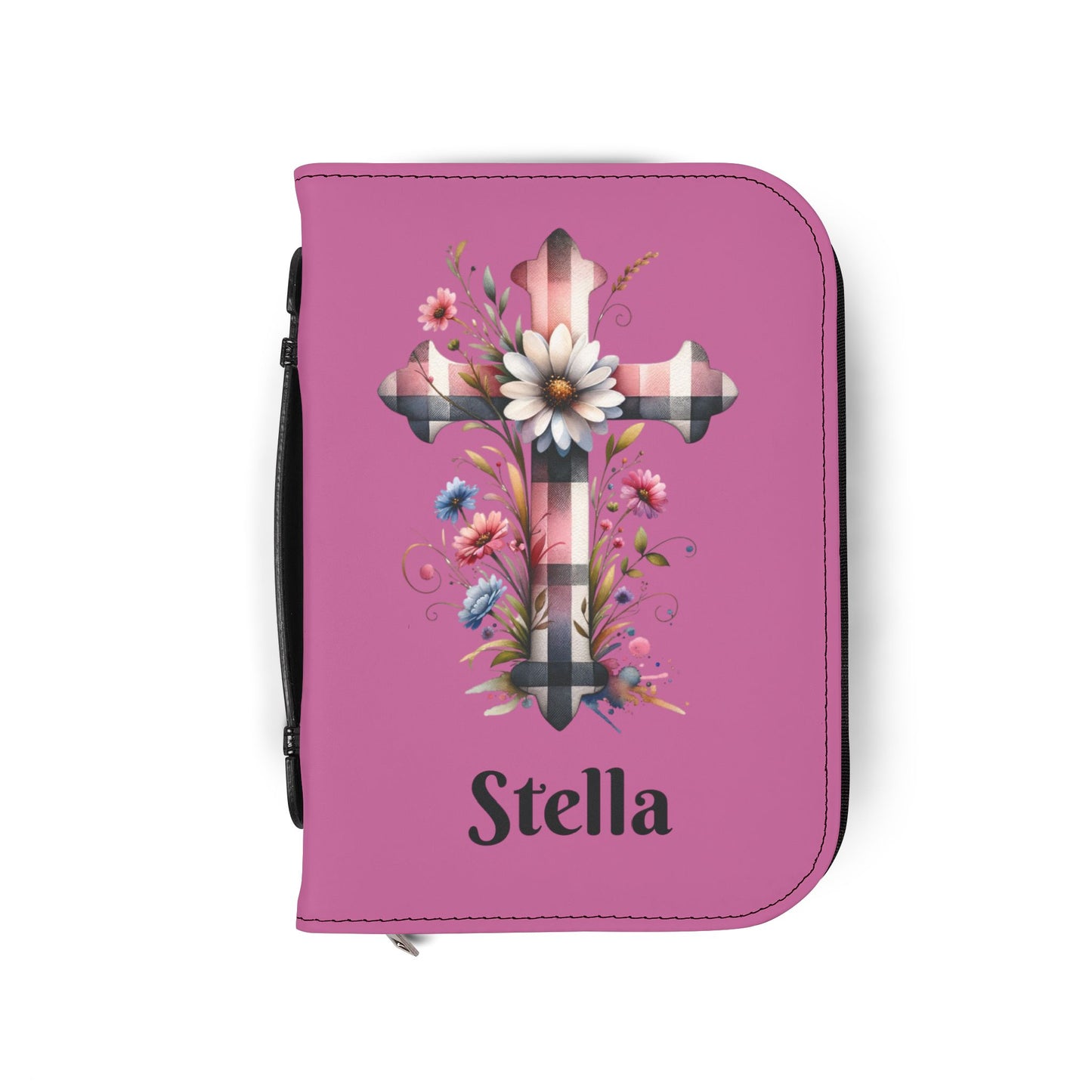 Personalized Floral Cross Bible Cover - Trust in the Lord Design| Baptism | Christening | Anniversary | Birthday Gifts.