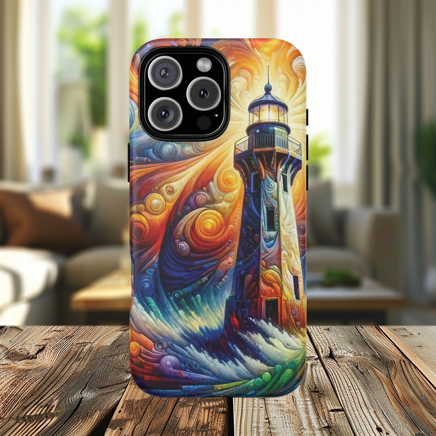 Vibrant Lighthouse Magnetic iPhone Case, Durable Protection for Everyday Adventure, Gift for Nature Lovers, Colorful iPhone Cover