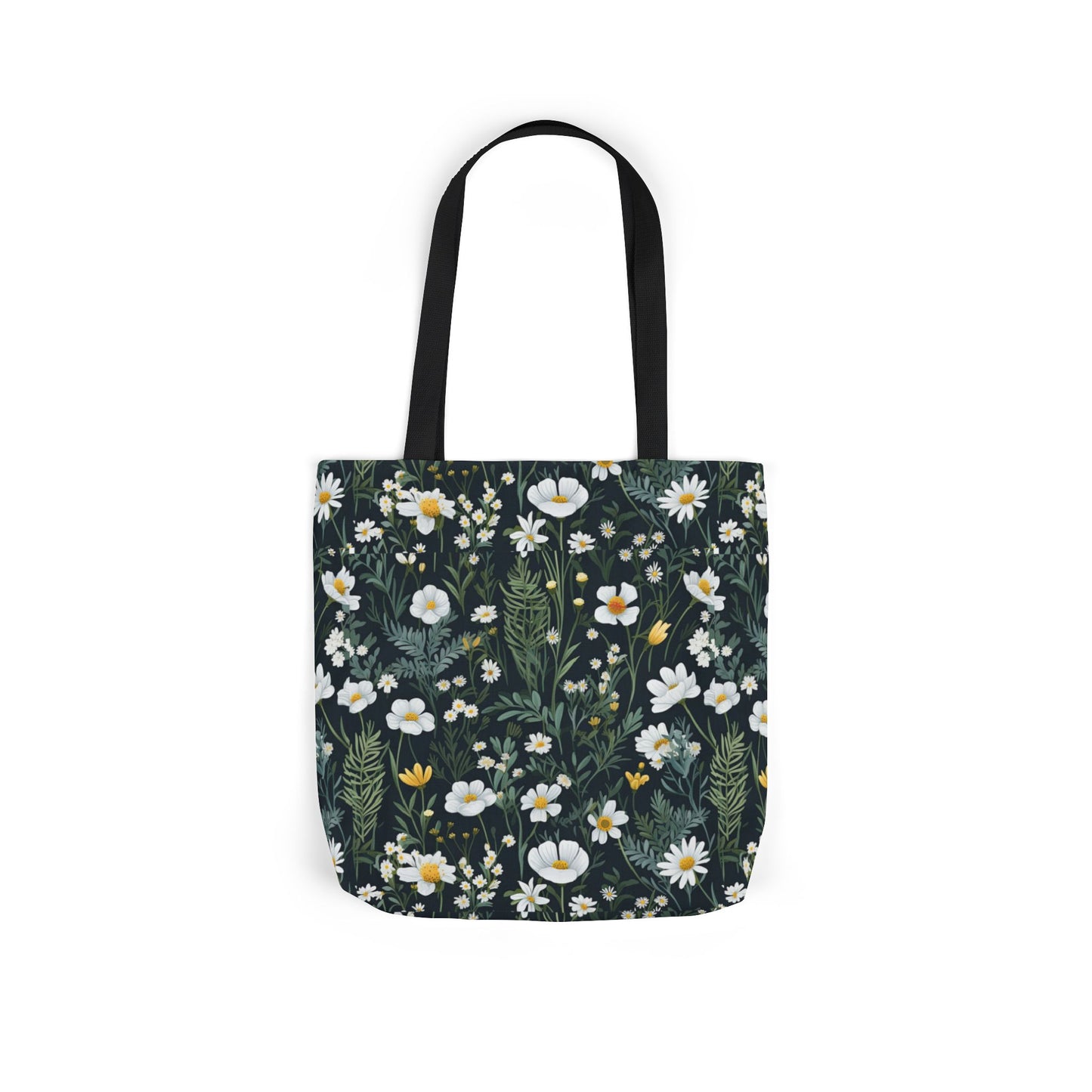 Daisy Delight Floral Canvas Tote Bag with 5-Color Straps | Eco-Friendly Shopping Bag